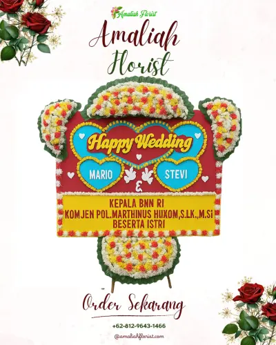 Karangan Papan Bunga Pernikahan di Sulanjana